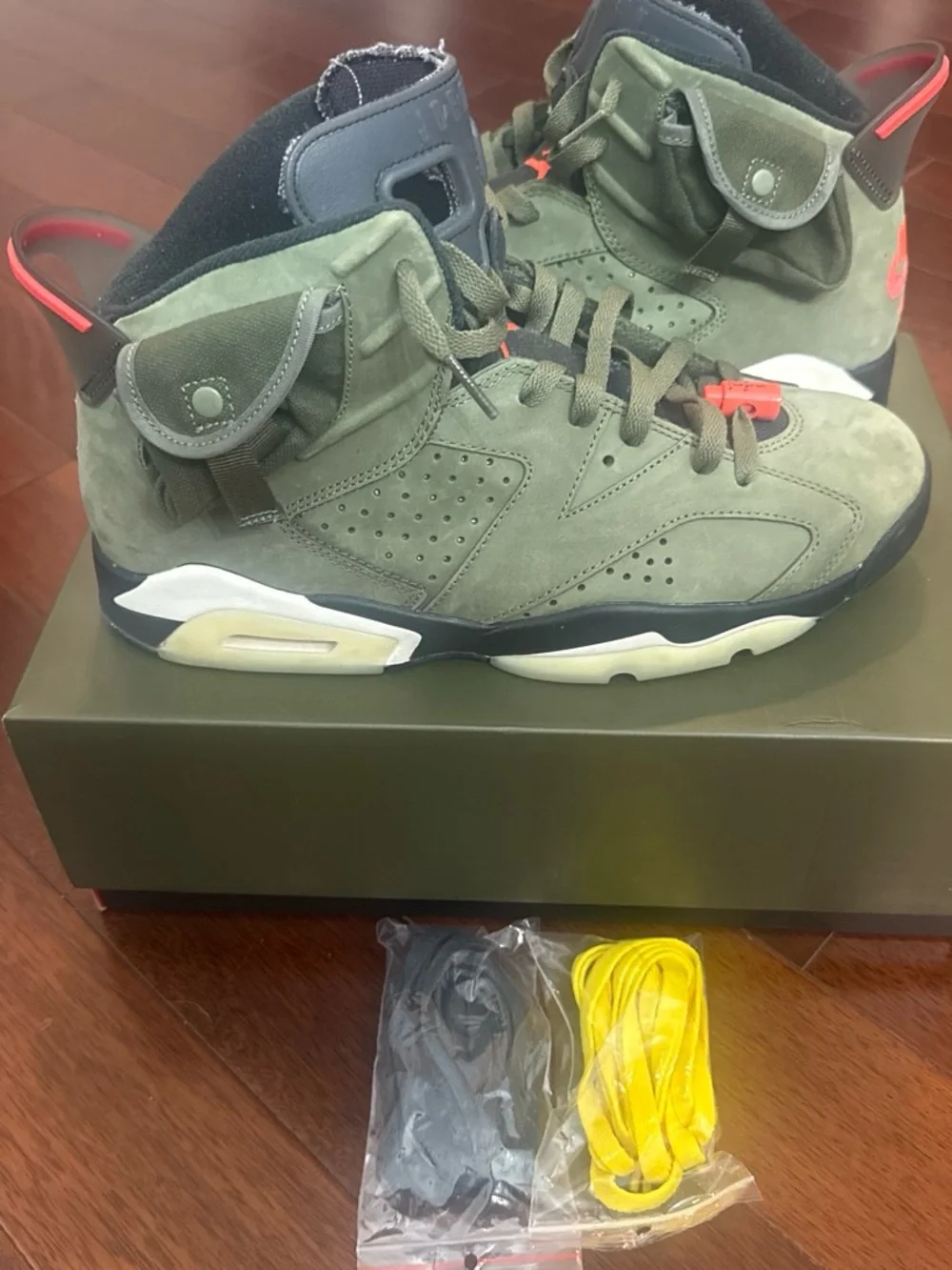 1 00% AUTHENTIC Travis Scott x Air Jordan 6 “Olive” #basketball #retro